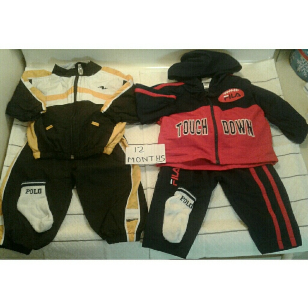 2 BABY BOY 12 MONTH  FILA & WINDBREAKER SET